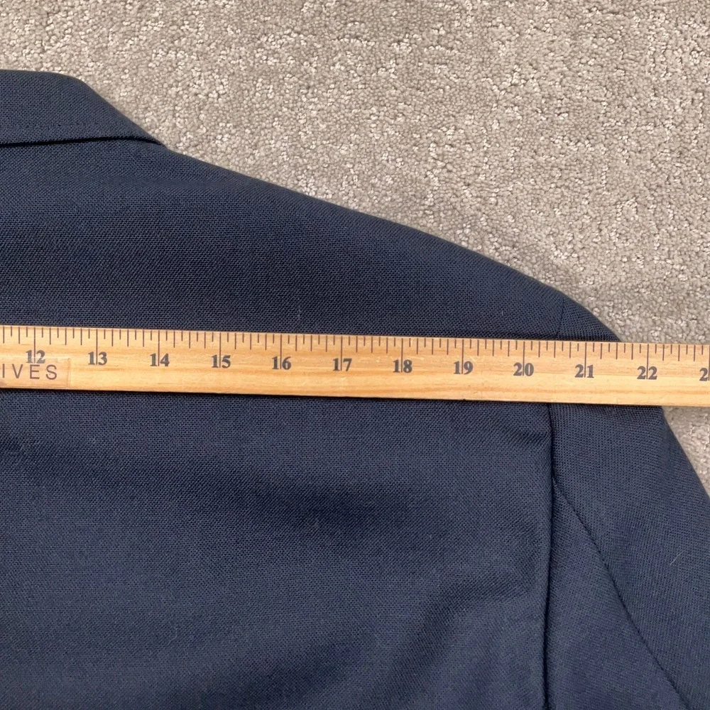 Stafford Blazer Mens 46S Navy Blue Gold Button Wool Preppy Traditional 2-Button